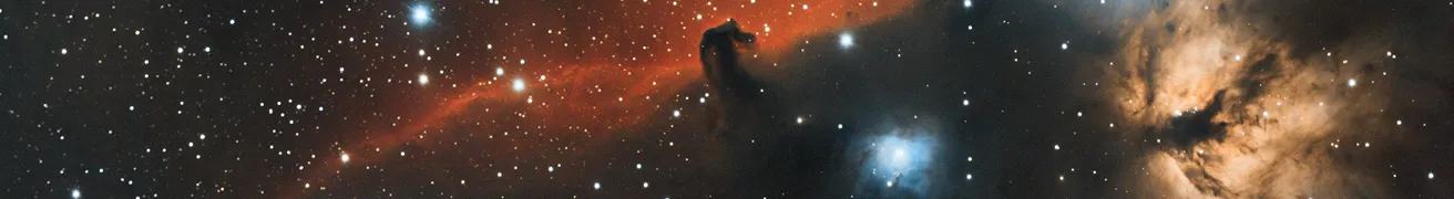 The Horsehead Nebula across a field of stars