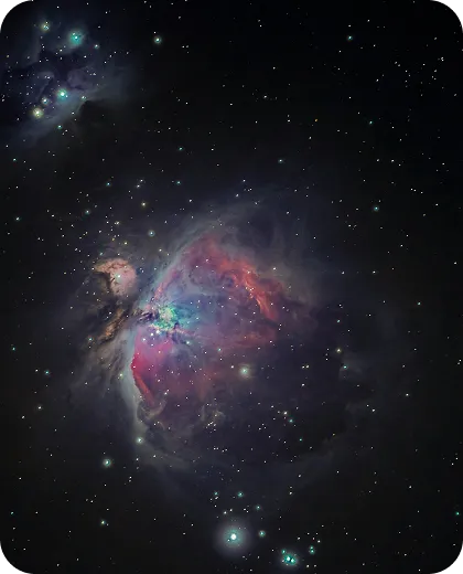 Nebula berwarna-warni yang ditangkap melalui observatorium Deepsky Villa